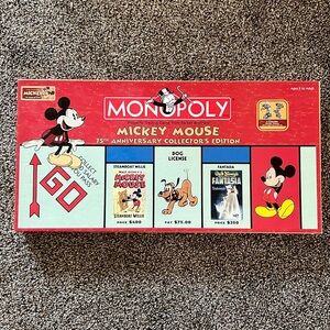 Disney Mickey Mouse 75th anniversary collectors edition Monopoly EUC